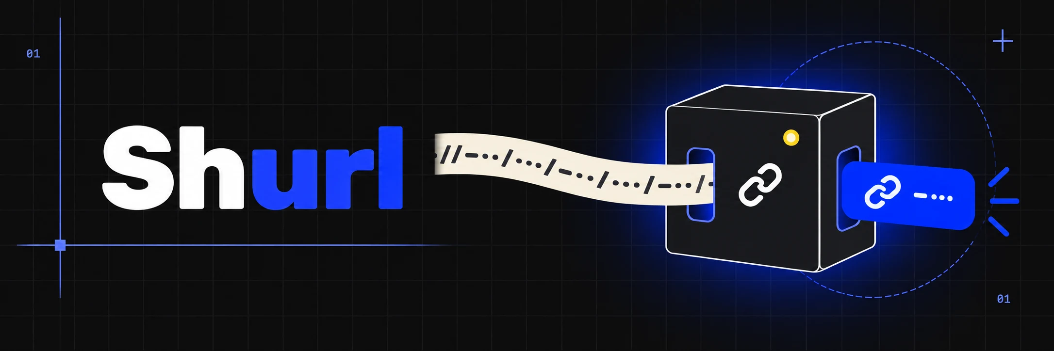 Shurl banner showing a long URL becoming a short link.
